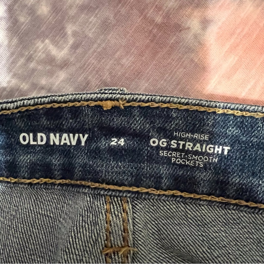 OLD NAVY OG STRAIGHT HIGH WAIST JEAN SHORTS PLUS SZ 24W - Picture 7 of 11